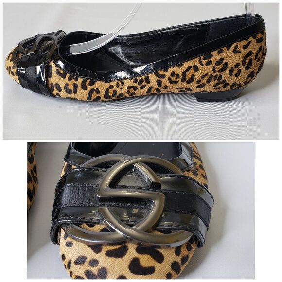 Franco Sarto Shoes - Franco Sarto Black Leopard Print Fur Cajun Flats 7